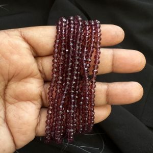 Glass Crystal, Rondelle, 4mm,Amethyst,Pack of 4 strings