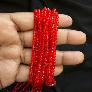 Glass Crystal, Rondelle, 4mm,Dark Orange,Pack of 4 strings