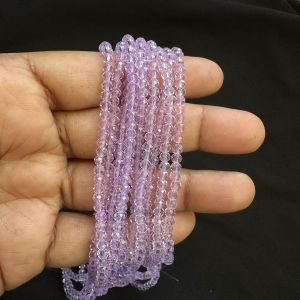 Glass Crystal, Rondelle, 3mm, Lavender, Pack of 4 Strings