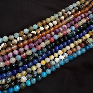 Agate Beads, double colour, 10mm round, Assorted, Pack of 10 Strings