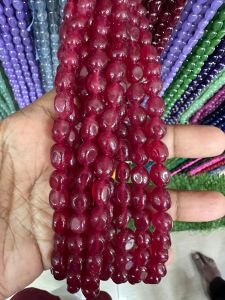 Natural Quartz Beads, (Oval), 8x10mm, Pinkish Maroon