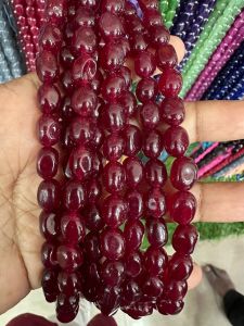 Natural Quartz Beads, (Oval), 8x10mm,Maroon