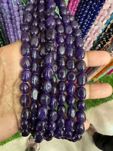 Natural Quartz Beads, (Oval), 8x10mm,Violet