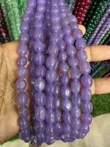 Natural Quartz Beads, (Oval), 8x10mm, Dark Lavender