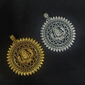 Antique Silver and Gold Metal Pendant,Divine