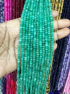 Agate Rondelle, 4x2mm, Spring green