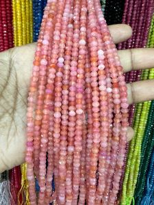 Agate Rondelle, 4x2mm,Pink and orange