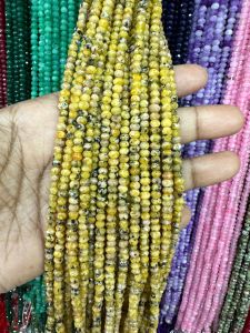 Agate Rondelle, 4x2mm,Yellow and black