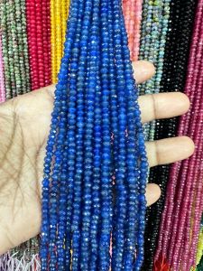 Agate Rondelle, 4x2mm,Royal blue