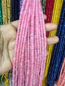 Agate Rondelle, 4x2mm,Pink