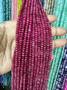 Agate Rondelle, 4x2mm,Ruby