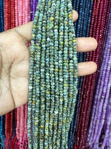 Agate Rondelle, 4x2mm,Turquoise green double shade