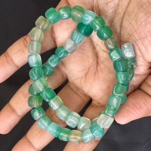 Natural Square Agate Beads, 8mm,Sea Green (Double Shade)