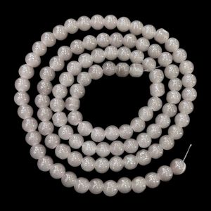 8mm, Glass Beads, Round, Grey