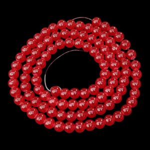 8mm, Glass Beads, Round, Red