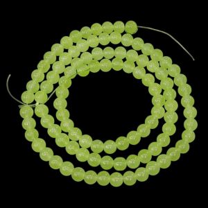 8mm, Glass Beads, Round, Parrot Green Light