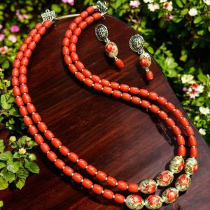 Taiwan coral necklace with Japanese Beads