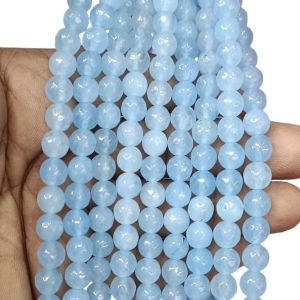 Agate Beads, Round, 8mm,Pastel Blue