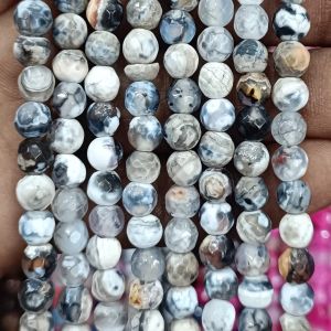Agate Beads, Round, 6mm,Double Shade,White and Black