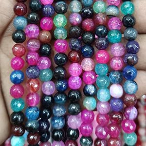 Agate Beads, Round, 6mm,Double Shade,Multicolor