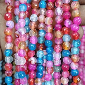 Agate Beads, Round, 6mm,Double Shade,Multicolor