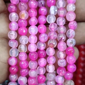 Agate Beads, Round, 6mm,Double Shade,Pink