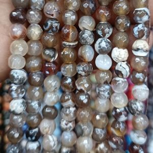 Agate Beads, Round, 6mm,Double Shade,Brown