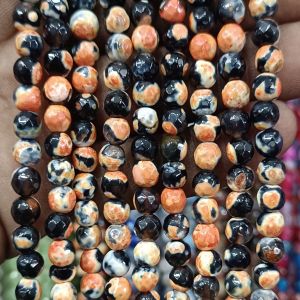 Agate Beads, Round, 6mm,Double Shade,Orange