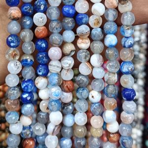 Agate Beads, Round, 6mm,Double Shade,Blue