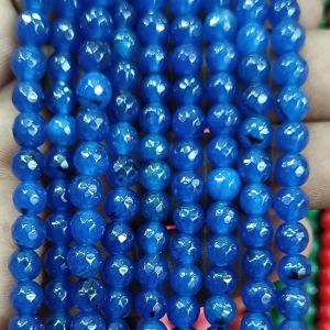 Agate Beads, Round, 6mm,Ink Blue