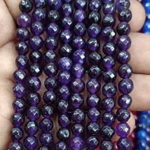 Agate Beads, Round, 6mm,Dark Grape