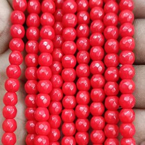 Agate Beads, Round, 6mm,Opaque Red