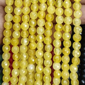 Agate Beads, Round, 6mm,Mustard Yellow