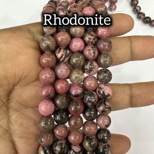 Natural Gemstone Beads,8mm,Rhodonite