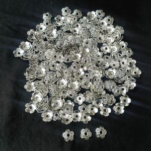 Metal Beads,Silver,flower, 8mm,Pack Of 50 Grams