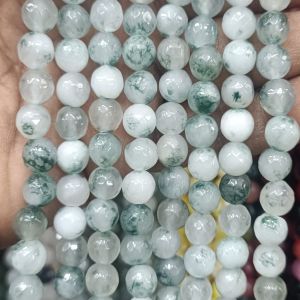 Agate Beads, Round, 8mm,Double color,White
