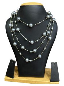 Fancy Pearl Necklace, 4 in 1 Necklace,Grey