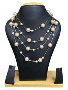 Fancy Pearl Necklace, 4 in 1 Necklace,Rose Gold