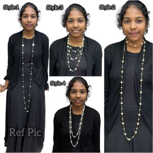Fancy Pearl Necklace 4 in 1 Necklace Cream and Grey