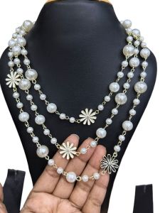Fancy Pearl Necklace, 4 in 1 Necklace,Cream
