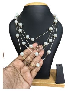 Fancy Pearl Necklace, 4 in 1 Necklace,Cream