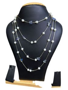 Fancy Pearl Necklace, 4 in 1 Necklace,Cream 
