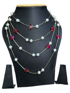 Fancy Pearl Necklace, 4 in 1 Necklace,Cream 