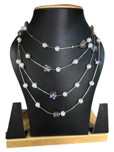 Fancy Pearl Necklace, 4 in 1 Necklace,Cream 