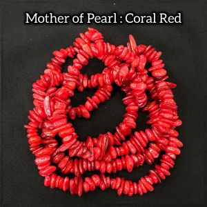 Mother of Pearl Chip Beads, 5 -6mm,Coral Red