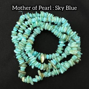 Mother of Pearl Chip Beads, 5 -6mm,Sky Blue