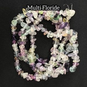 Natural Gemstone Chip Beads,5-6 mm,Multi Floride