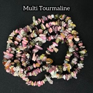 Natural Gemstone Chip Beads,Multi Tourmaline