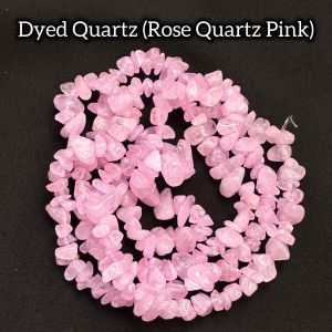 Natural Gemstone Chip Beads,Dyed Quartz(Rose Quartz Pink)