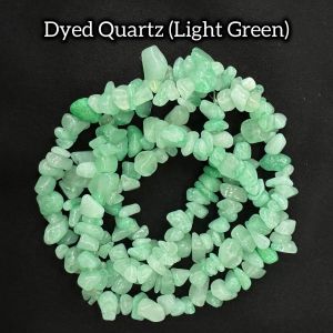 Natural Gemstone Chip Beads,Dyed Quartz(Light Green)